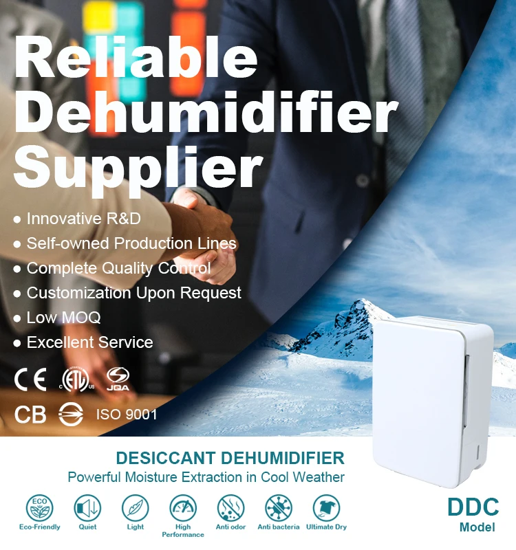 8L removable water tank Powerful Drying Non Refrigerant Desiccant Dehumidifier
