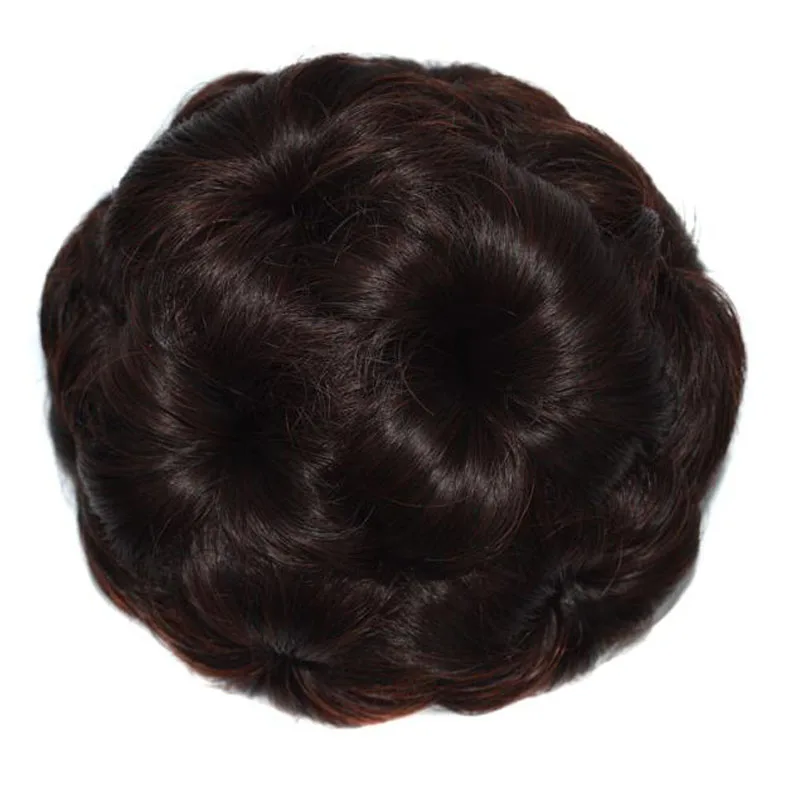 

Fresh Elegant Women Curly Flower Chignon Hair Bun Donut Claw In Hairpiece Extensions Synthetic High Temperature Fiber Chignon