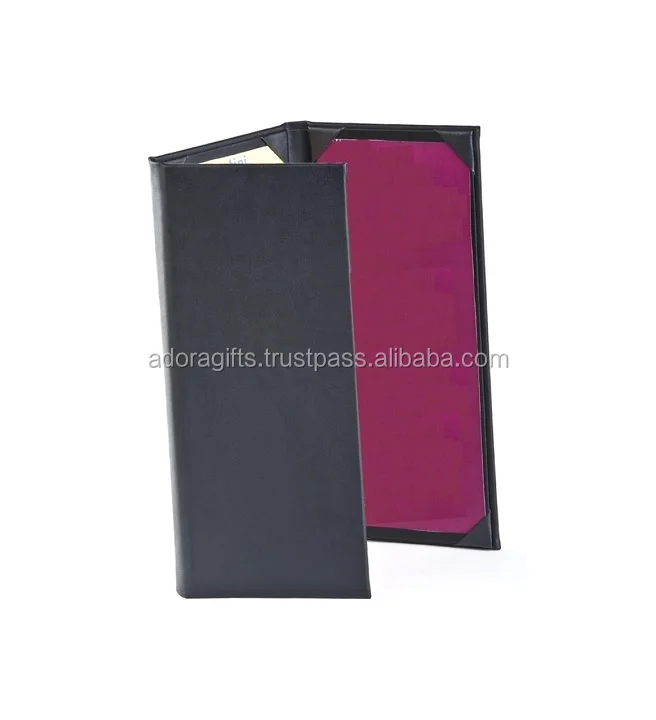 Top Quality Three Fold Menu Holder Leather Food Cover / Tri Fold