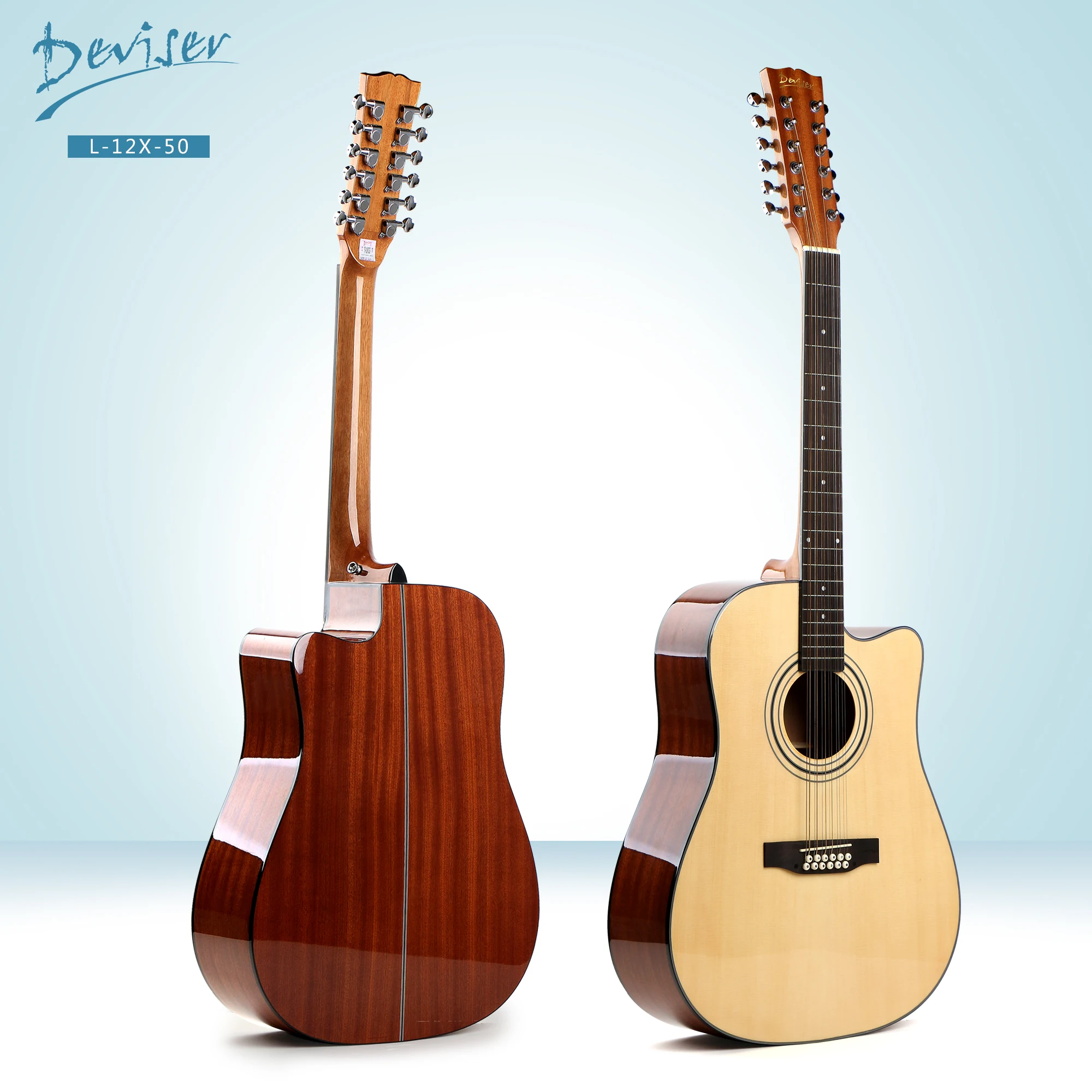 

12 strings acoustic guitar 41 inch cut away China wholesale OEM high quality music instrument L-12X-50, Natural