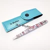 High Quality Women shape eyebrow tweezers/Slanted Tip In Paper Coated With Leather Pouch