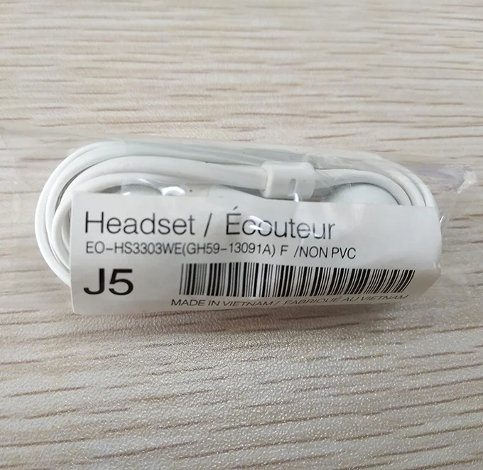 Hot Selling J5 Handsfree In-Ear Earphone With Mic Headphone For Samsung Galaxy S5 S6 Headset