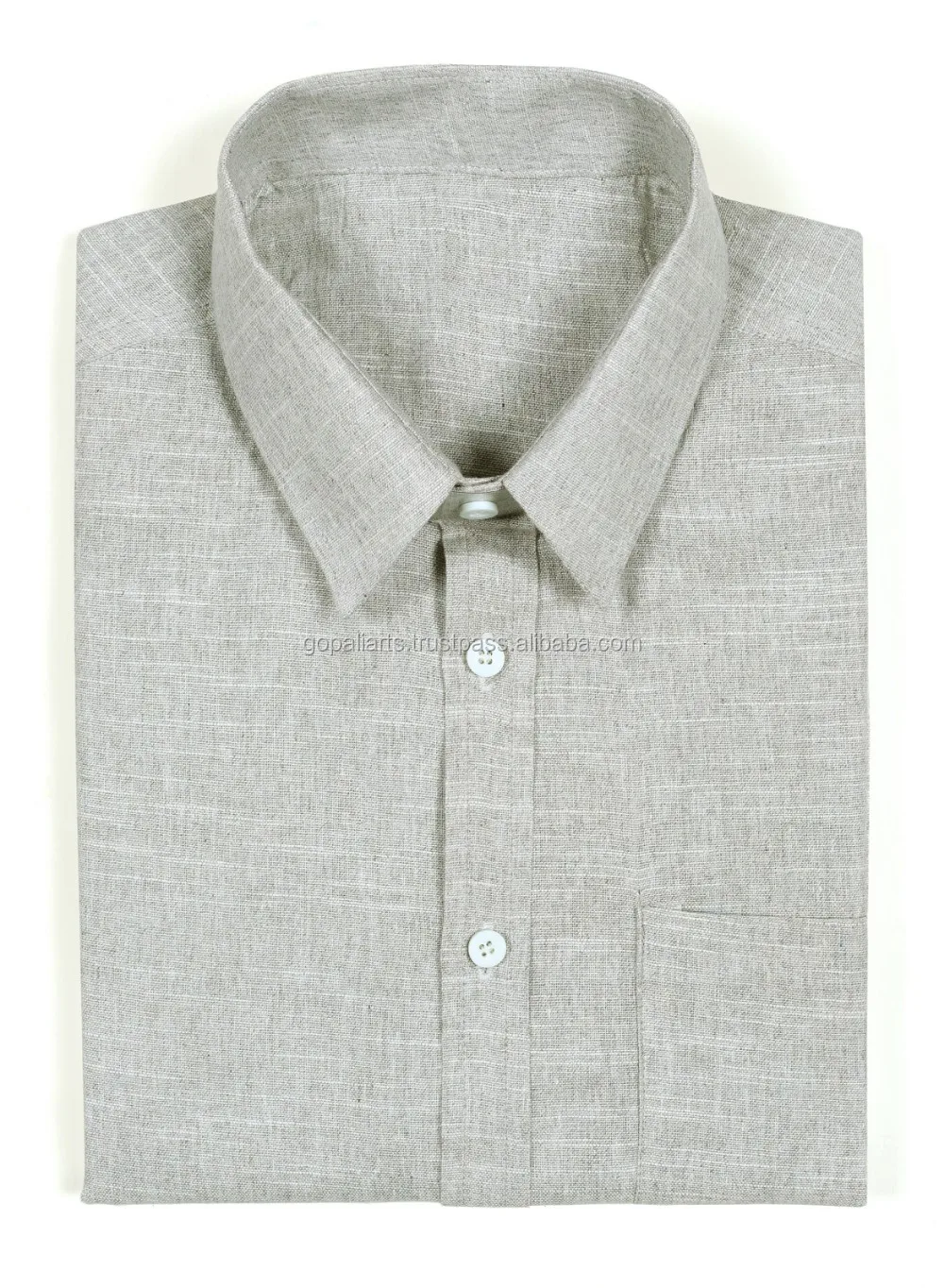Indian Handicrfats Export Grey Solid Regular Fit Cotton Mens T-Shirt