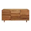 antique recycled reclaim wooden rustic finish vintage 3 door folding legs sideboards