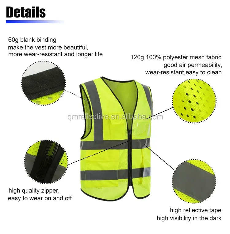 Mesh Fabric Hi Vis Vest With Pockets Buy Mesh Safety Vest,Road Safety