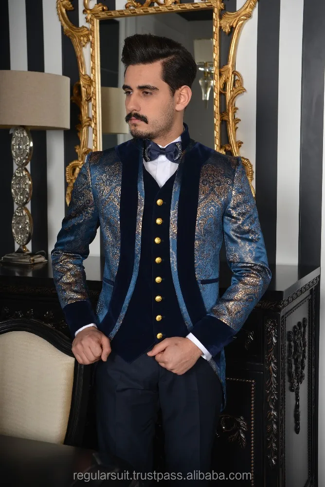 
Custom Made Blue High Quality Wedding Men Suit 