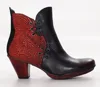 NATURAL LEATHER HAND FINISHED BLACK/RED BOOTS IM.3240