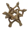 Wooden Five 5 Legged Abalone Shell Stand in Natural Finish.