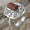 Newly rough 925 sterling silver sponge coral gemstone ring wholesale silver jewellery exporter supplier