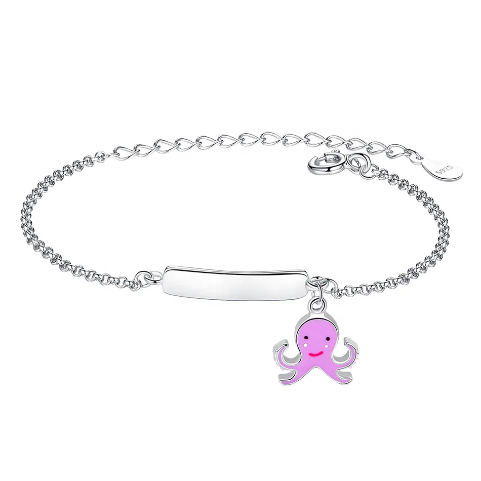 

Hot Item in Aliexpress 925 Sterling Silver Children Jewelry Personalize Bracelets Can Engraved Name Jewelry for Children