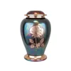Dove or Avondale copper antique(Raku) finish adult brass Funeral urns or ashes with engraved rose