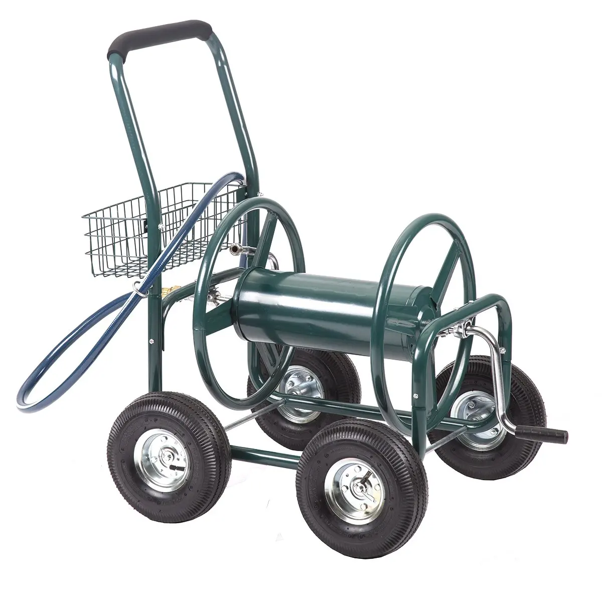 steel garden hose reel cart.