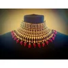 Polki Kundan & Rubi Jewelry Set~ Ruby Beads Necklace with Kundan Polki Pendant Set~ Kundan Meena Polki Ruby Stone Bridal Sets