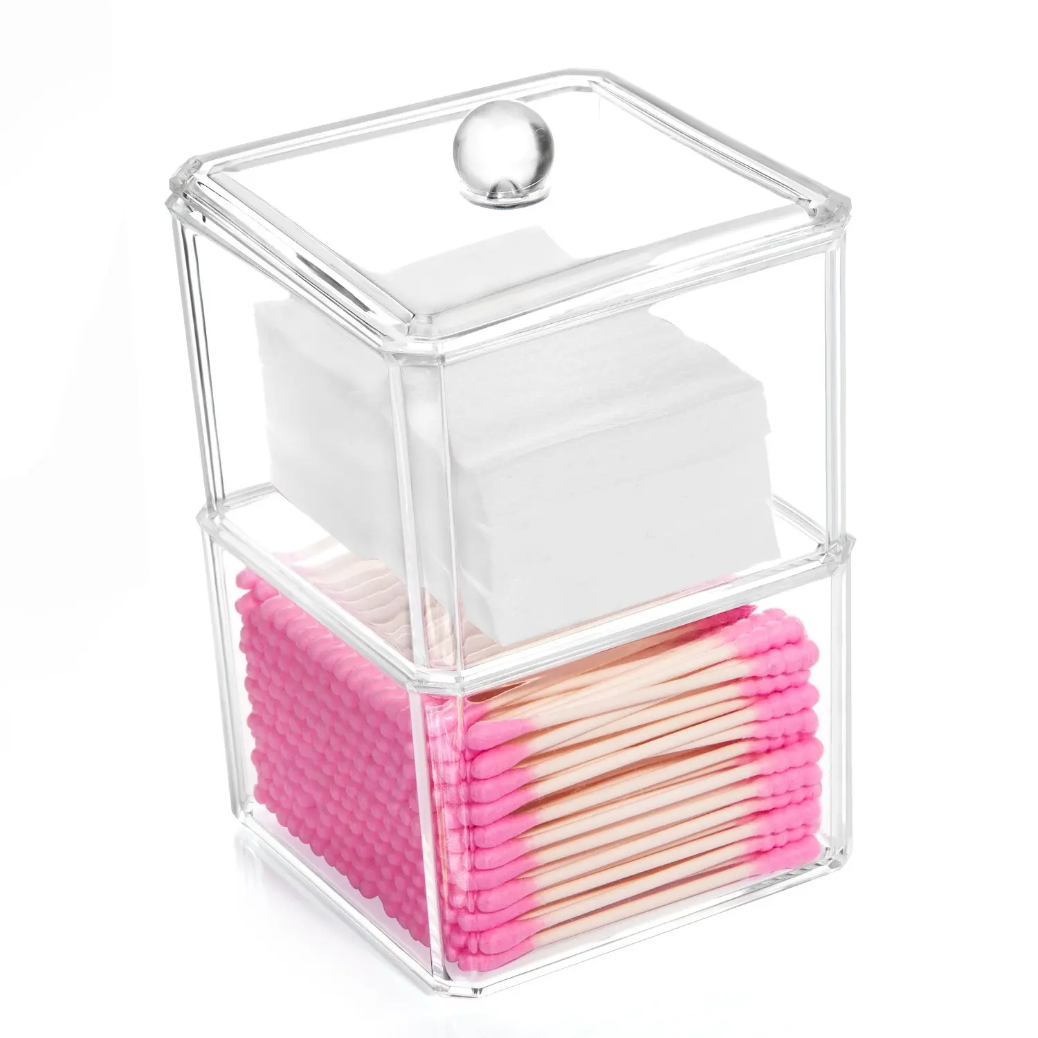 Buy Hblife Cotton Ball And Swab Holder Organizer Clear Acrylic Cotton Pad Container For Cotton Swabs Q Tips Make Up Pads Cosmetics And More In Cheap Price On Alibaba Com