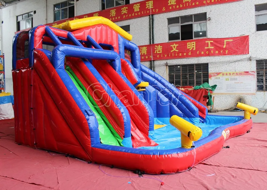 Colorful Backyard Inflatable Water Slide Inflatables Water Game For Children