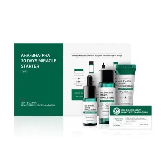 

Korean Cosmetic Some By Mi Acne-clearing Over White Troubled Body SkinCare AHA.BHA.PHA 30 Days Miracle Starter Kit