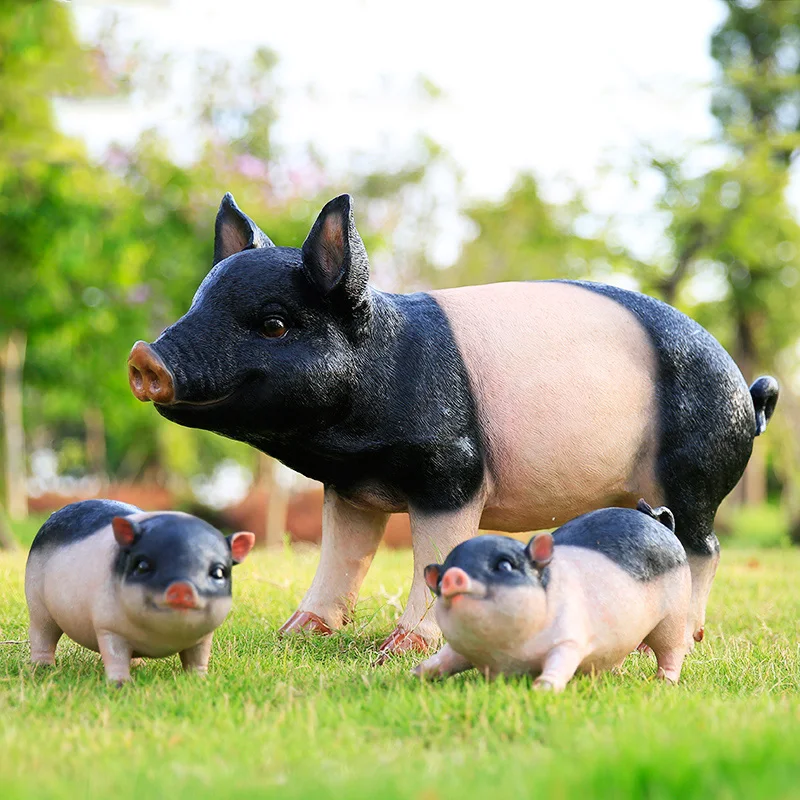 Life Size Resin Animal Fiberglass Pig Statue for Garden Decoration