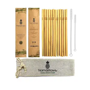 Image of Dranking Stainless Steel Straws Canvas Cotton Jute Bag,Metal Straws With Canvas Cotton Jute Sucker Pouch