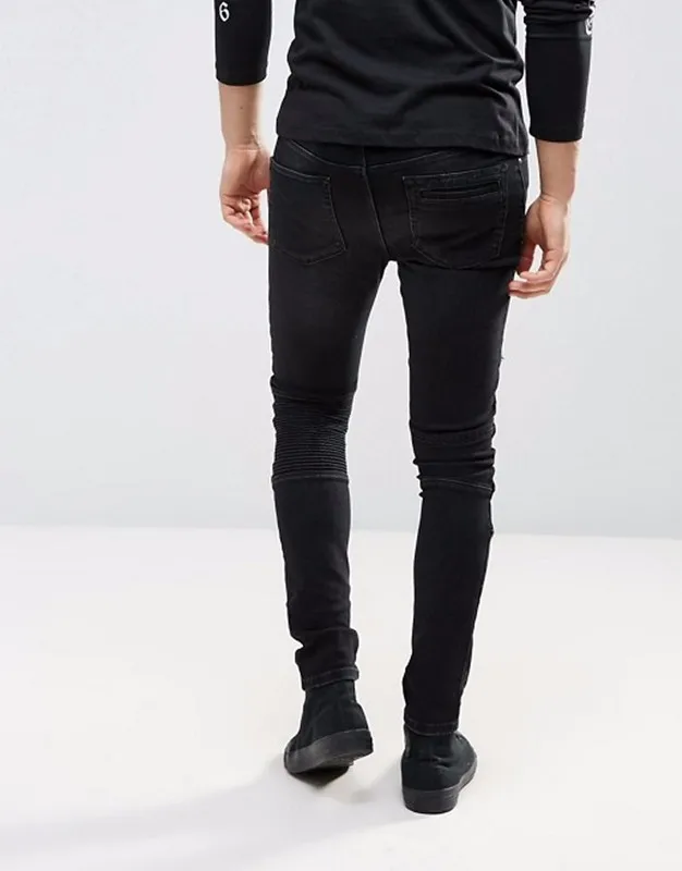 black scratch jeans