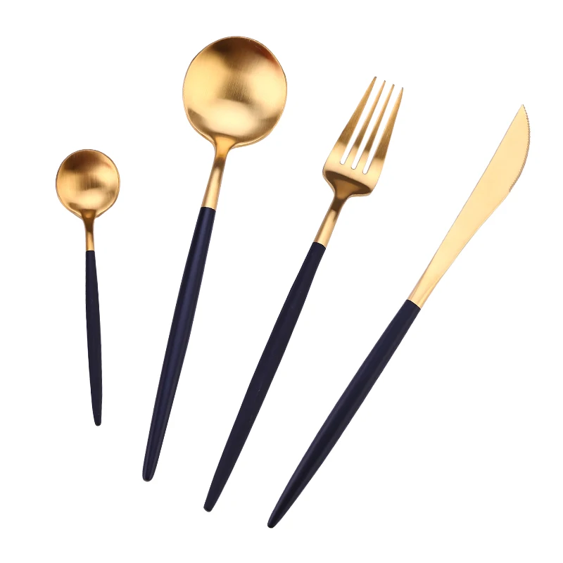 304 stainless steel wedding event restaurant colorful handle cutlery set