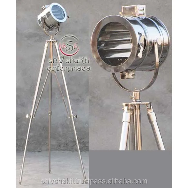 Floor Spot Light, Nautical Searchlight Tripod Floor Lamp