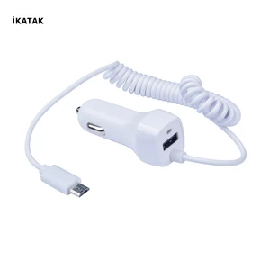 5V 2.4A Coiled Micro USB Car Charger Android Phones