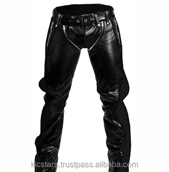 genuine black leather pants