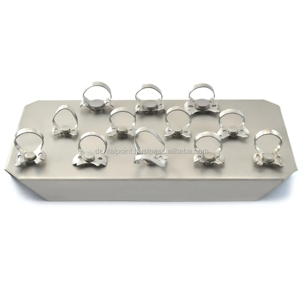 Dental Rubber Dam Clamps Restorative Instruments Holder Set Of 12