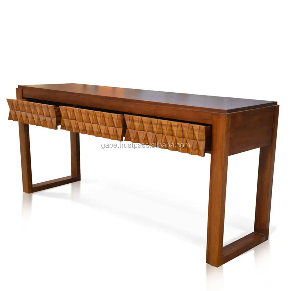 Furniture Console Table Art Deco Style Teak Wood With Diamond Console Table Art Deco Style Teak Wood