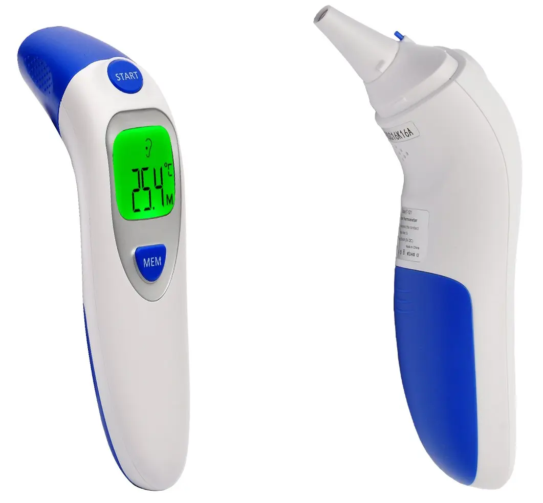 Buy Red Medical Forehead And Ear Thermometer Professional Digital