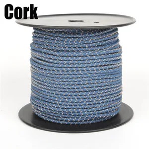 5mm blue Braided Cork cord cork leather jewelry finding supply COR-143