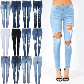 destroyed denim jeans womens