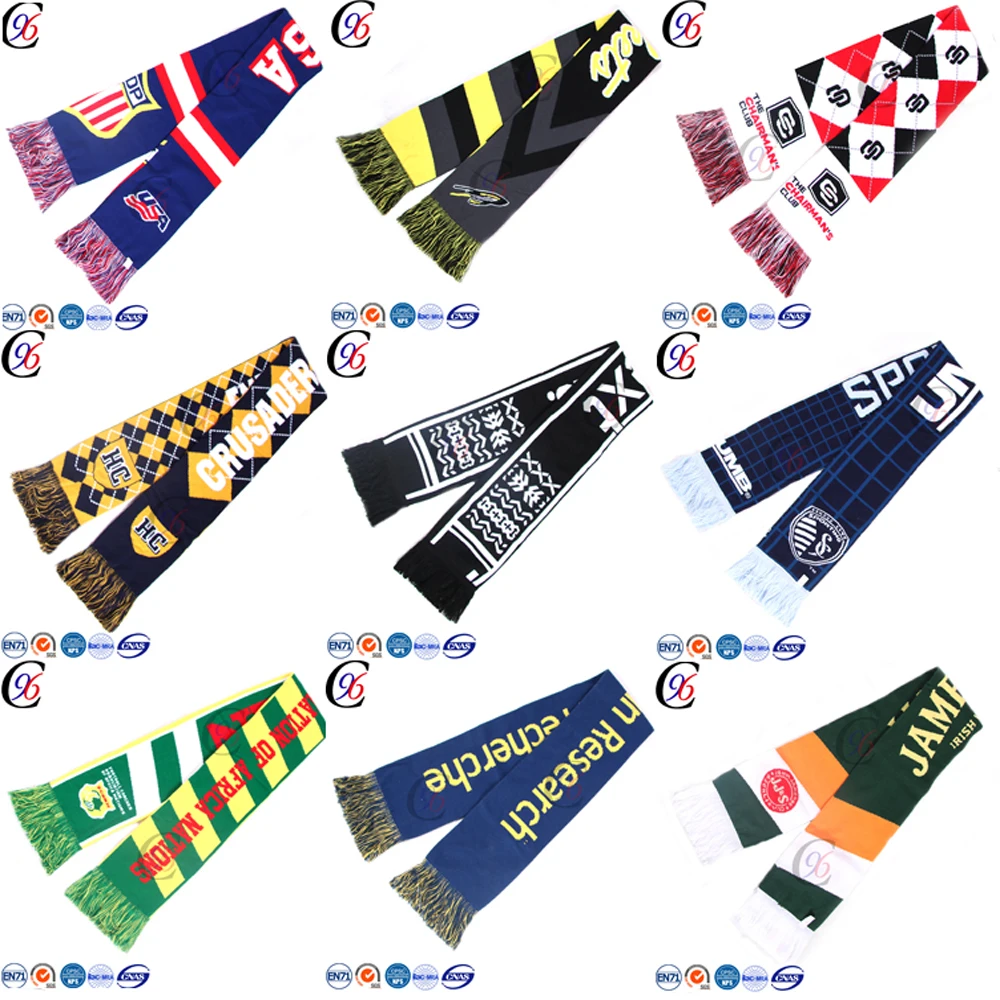 Chengxing customized logo crochet jacquard knitting promotion gift woven scarf