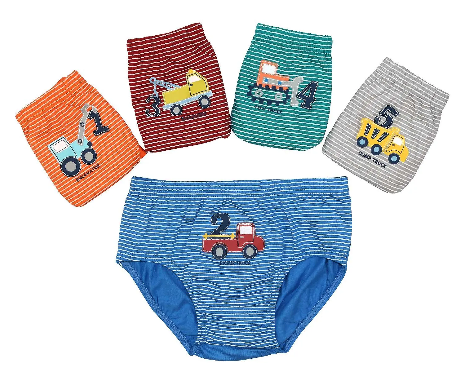 BOOPH Little Boys Toddlers Cotton Underwear Briefs Car 5 Pack