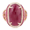 18kt Rose Gold Indian Ruby Diamond Ring Jewelry