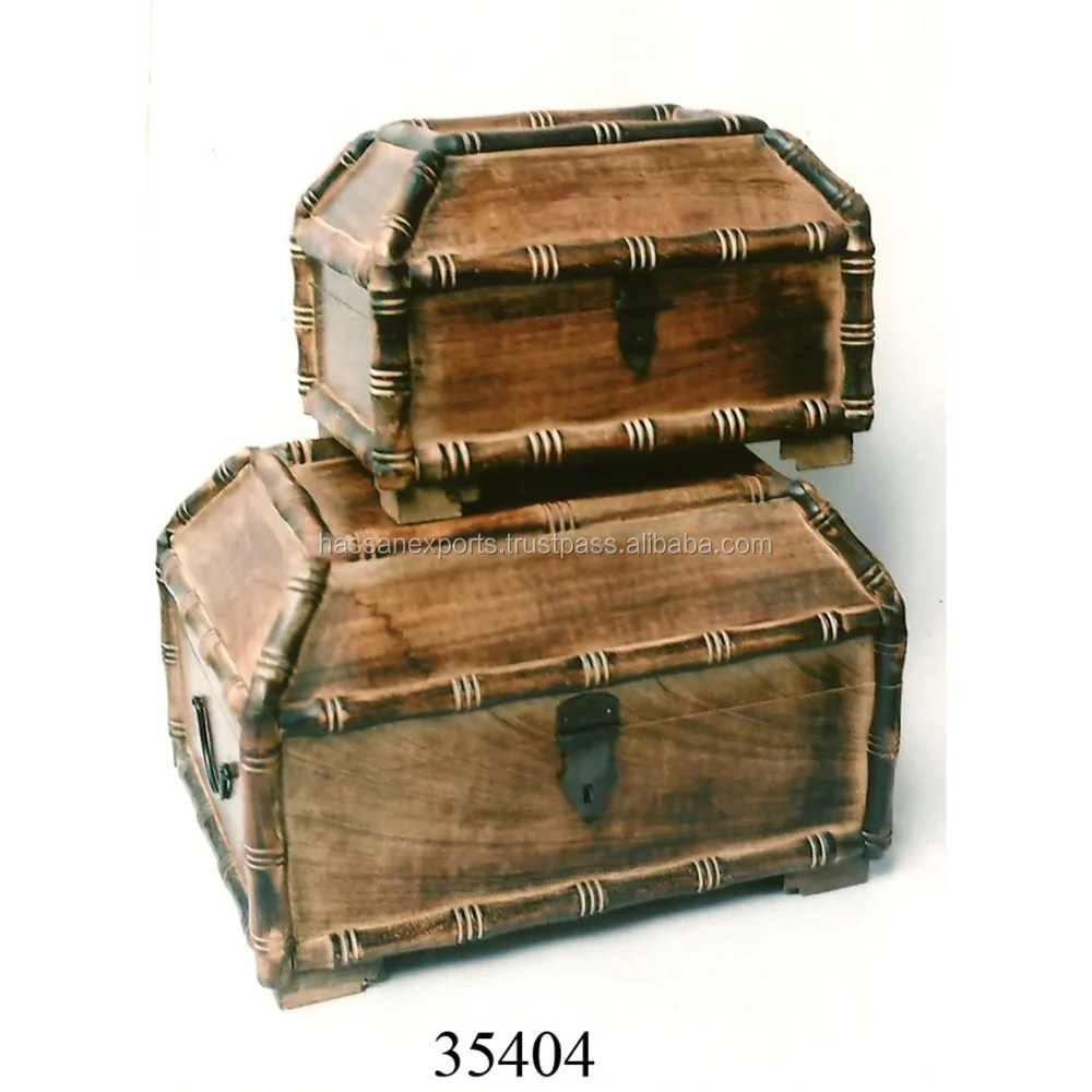 Home Decorative Antique Wooden Treasure Chest Box View Antique Wooden Treasure Chest Box