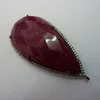 Ruby Pave Cz Pear Gemstone Pendant Jewelries Wholesale