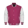 New High Quality Custom Comfortable Varsity Jackets - Custom Made Varsity Jackets with white leather sleeves and pink wool body