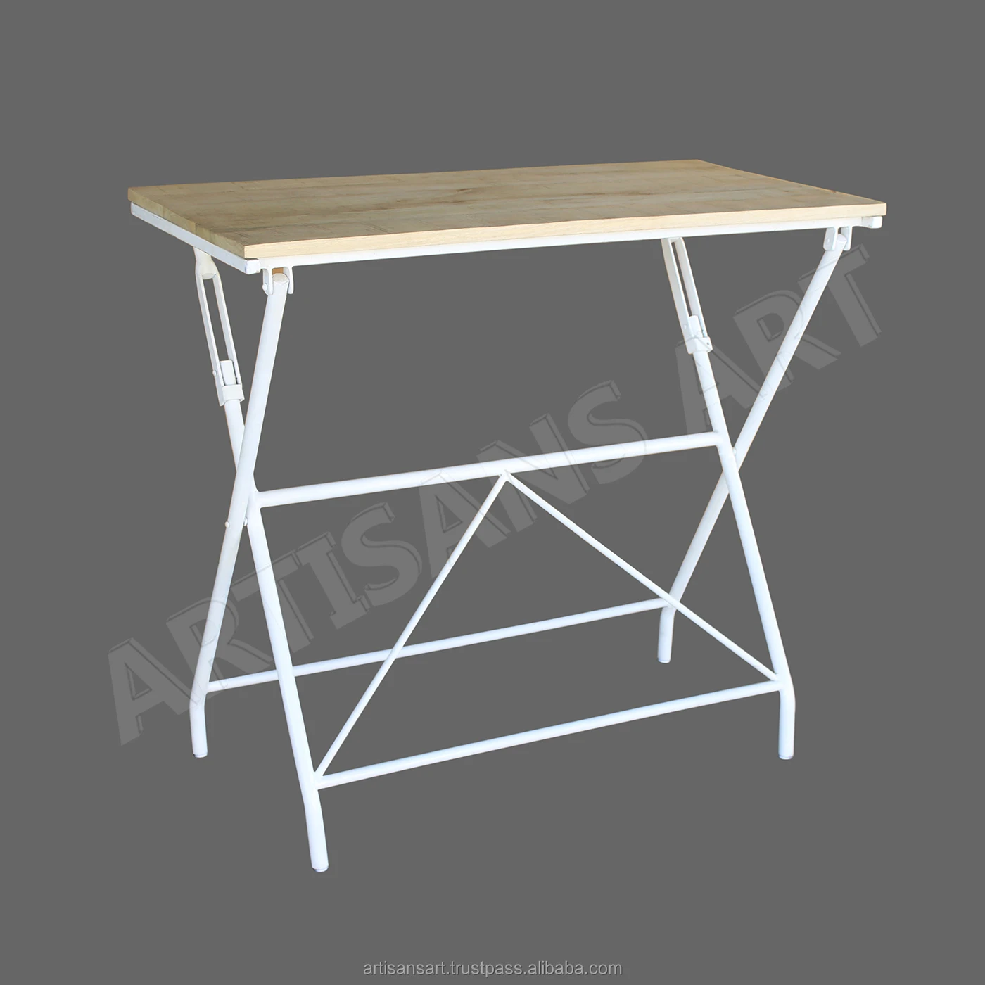 Industrial Carter Metal Wood Folding Bar Table,Vintage Folding Bar Table,Knock Down Table