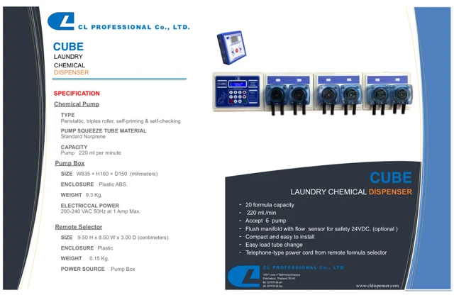 
Detergent Dosing Pump Chemical Dispenser Commercial Laundry Equipment 