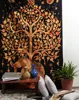 Indian Mandala Elephant Printed Cotton Tie Dye Tree Tapestry Wall Hanging
