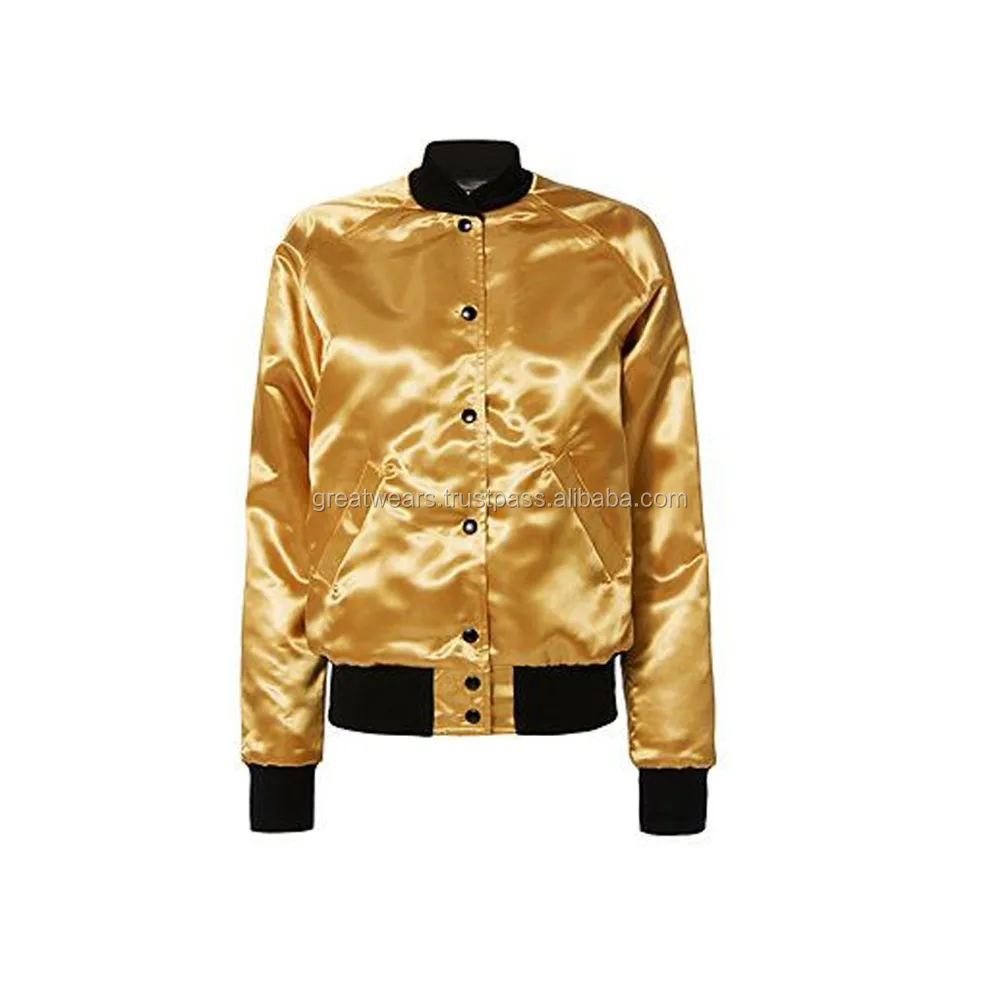 Custom Design Golden Metallic Faux Leather Jacket Buy Best Metallic