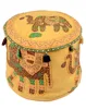 Patch Work Round Embroidered Cotton Elephant Floor Stool Chair Cover Ottoman Pouf