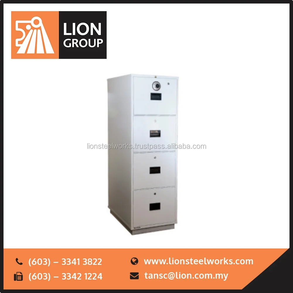 Best Quality Lion Fire Resistant Cabinet 4 Drawer Fireproof File