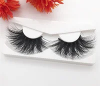 

Wholesale lashes 25mm 3D real mink strip eyelashes with custom eyelash box