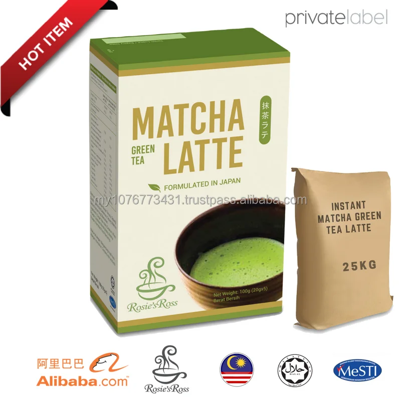 
Instant Japanese Premium Matcha Green Tea Latte Beverage Powder Drink 3in1 with Sugar 