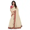 Elegant White Chanderi Silk Sarees with Printed Border