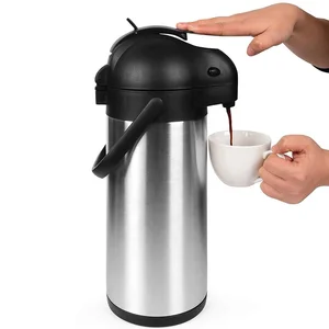 Image of Nice one. Thermos Vacuum Hot Water Air Flask Pot Large Capacity Insulated Coffee Thermos Pump