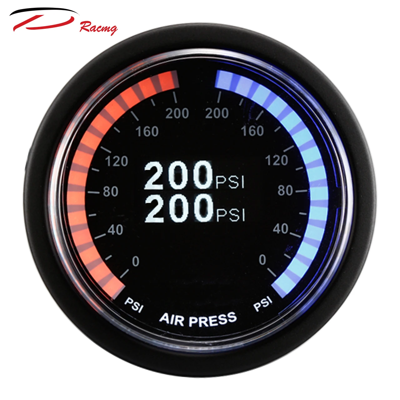 52mm D Racing Dual Colors Digital For Dual Air Suspension For Car Air