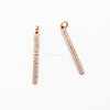 Micro Pave CZ Setting 3x30mm Strip Pendant Rose Gold Plated